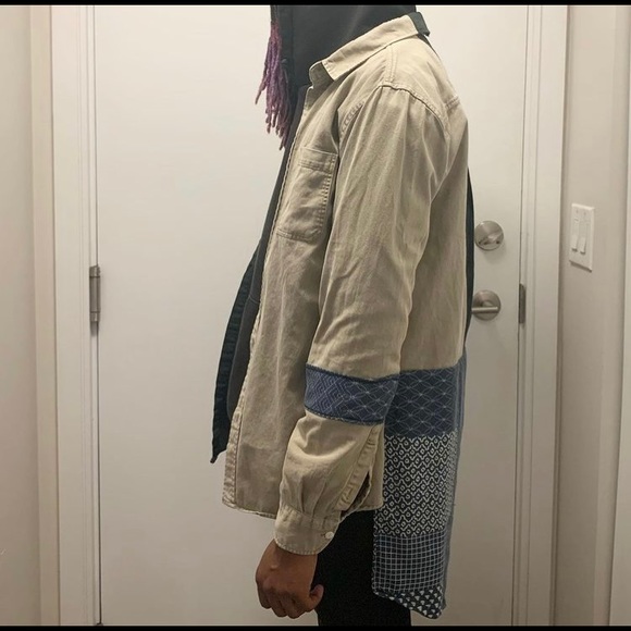 Unisex Up-cycled Patchwork Button-Up - Picture 5 of 5